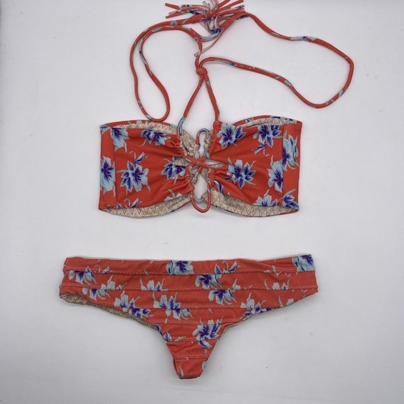 acacia swimwear Other - Acacia Swimwear Small & Large Bikini Swim Suit Orange Purple Floral